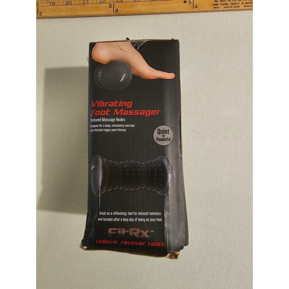 FitRx Vibrating Foot Massager Black Textured Nodes Trigger Point Relief